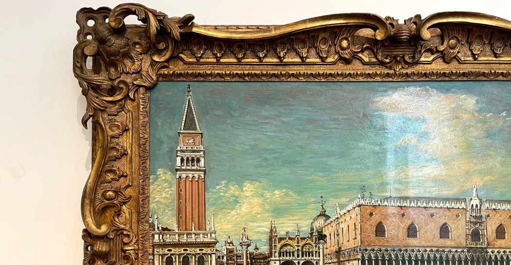Giorgio de Chirico, Regate storiche a Venezia, anni Cinquanta, olio su tela, cm 78 x 116 (particolare)