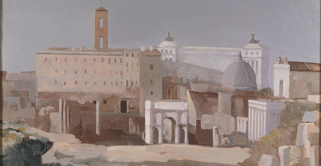 Francesco Trombadori, Il Campidoglio visto dal Foro, 1945, olio su tela, cm 71x83, Collezione BNL BNP Paribas Francesco Trombadori, Il Campidoglio visto dal Foro, 1945, olio su tela, cm 71x83, Collezione BNL BNP Paribas