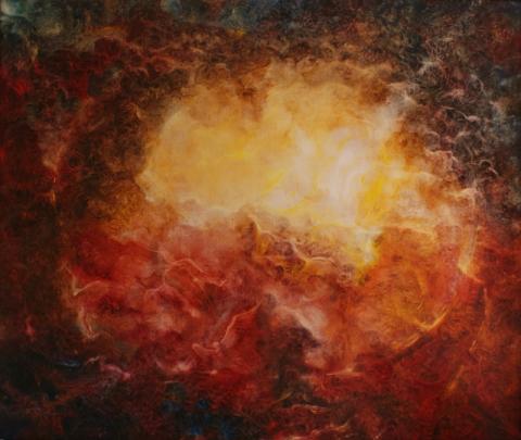 Piero Mascetti - Il paese degli angeli - olio su tela cm.183x216 - 1998 Piero Mascetti - Il paese degli angeli - olio su tela cm.183x216 - 1998