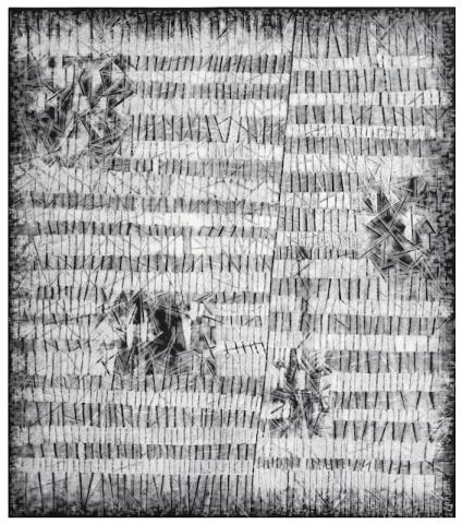 Marina Bindella, Durch die zum Kamm gespaltene Erde, 2002-03, xilografia (pvc), cm 70 x 50