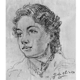 Ritratto di giovane donna, 1962-63, matita e carboncino su carta, cm. 26,5 x 21, inv. D171