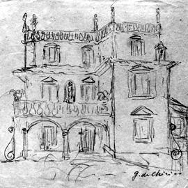Villa Romana, 1934 circa, matita su carta, cm. 15,2 x 16,7, inv. D68 